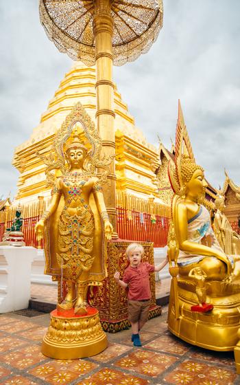 Our son at Wat Phra That Doi Suthep.